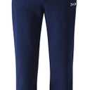 Zoulee Men's Front Zip Open-Bottom Sports Pants Sweatpants Trousers (Large, Navy Blue)