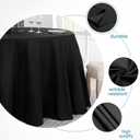 VidaFete 10 Pack 120inch Round Tablecloth Polyester Table Cloth, Stain Resistant and Wrinkle Polyester Dining Table Cover for Kitchen Dinning Party Wedding Round Tabletop Buffet Decoration(Black)