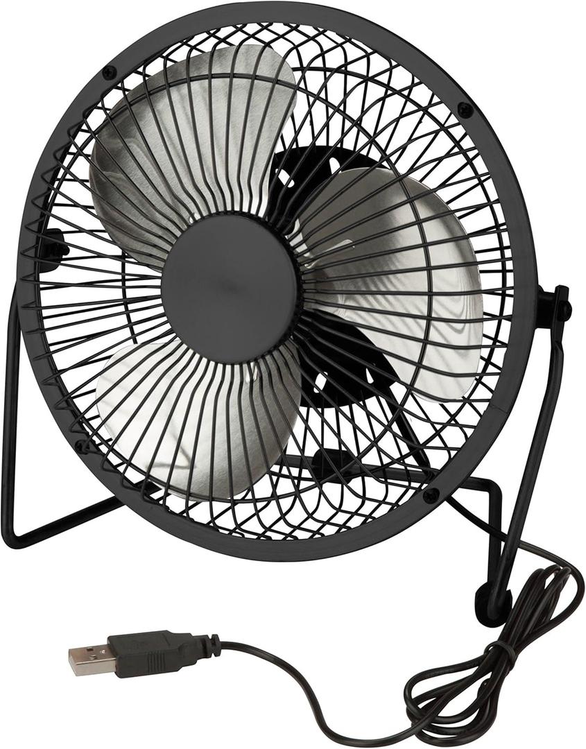 Honey-Can-Do OFC-04476 Compact USB Powered Desk Fan, 7.1x3.54x7.3", Black