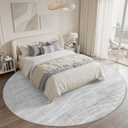 10ft Round Area Rug Washable Living Room Rugs Modern, Light Grey