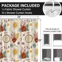 Modern Bohemian Shower Curtains with Sun and Floral Decor,Boho Shower Curtains for Bathroom,Waterproof Polyester Fabric Bath Curtain,72x72 Inch (3)