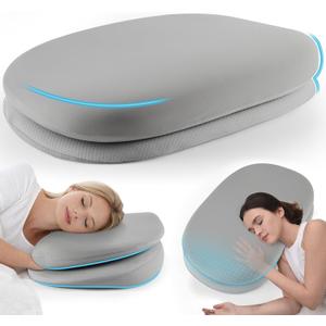 Side Sleeper Cervical Neck Pillow for Neck Pain Relief, Double Layer Soft & Firm Ergonomic Pillow for Neck Support, Cooling Memory Foam Contour Orthopedic Bed Pillows for Sleeping