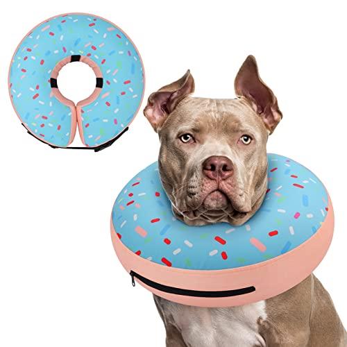 Supet Inflatable Dog Cone Collar Alternative After Surgery, Dog Neck Donut Recovery E Collar for Neuter, Soft Pet Cone for Small Medium Large Dogs