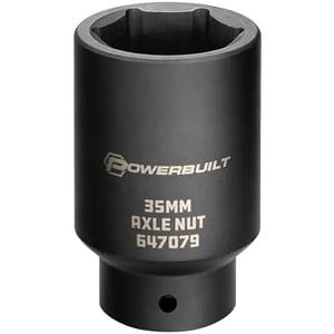 Powerbuilt 35mm Axle Nut Socket, 1/2-Inch Drive, 6 Point, Remove Front Wheel Drive Axles Shaft Nuts - 647079