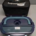 TRAVELISIMO Electric Lunch Box for Adults 100W Heated Lunch Box For Men 1.5L Stainless Steel Portable Food Warmer, 12/24/110V for Travel & Work, Loncheras Electricas Para Calentar almuerzo (Dark Blue)