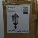 Kichler Courtyard 23.75" Exterior Post Light in Textured Black, 1-Light Outdoor Porch or Patio Light with Clear Seeded Glass, (23.75" H x 10.25"), 9532BKT