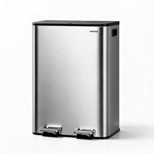 Kitchen Trash Can, 2×8 Gal （30l+30l）Stainless Steel Garbage Can with Lid | Stainless Trash Bin with 2 Removable Inner Buckets, Soft-Close Foot Pedal, Fingerprint-Resistant for Kitchen Home Office