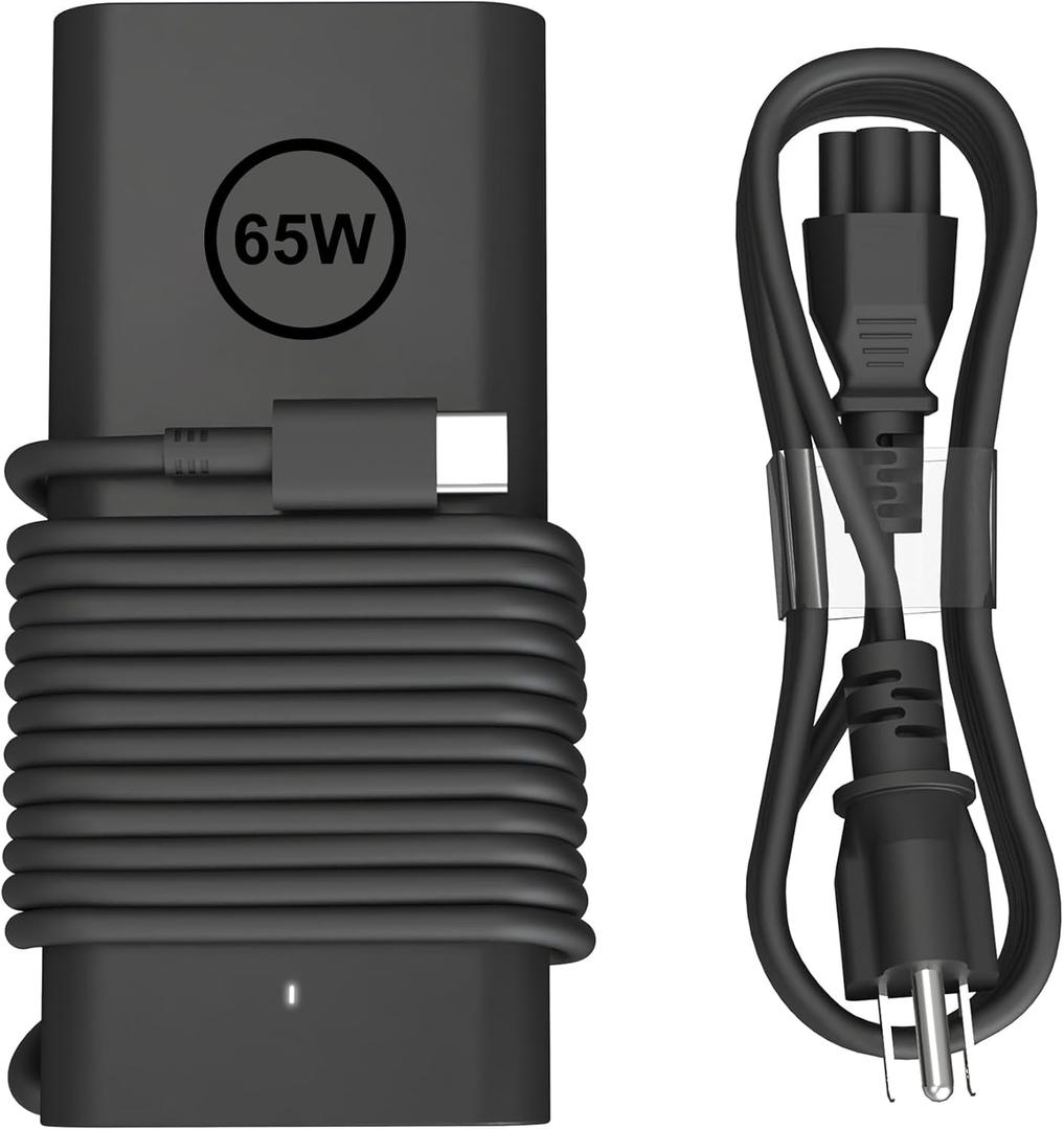 65W USB C AC Adapter Laptop Charger Compatible with Dell Latitude 3450 5520 7420 5420 5550 5450 5440 5430 5540 5530 7440 Inspiron 14 16 XPS 13 Chromebook 3100 Computer Type C Power Cord