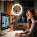 UBeesize 12 Ring Light with Overhead Phone Mount, LED Selfie Light with Stand and Phone Holder for iPhone and Laptop, Desk Light for Video Recording, Zoom Meeting, Live Streaming, Tiktok, YouTube