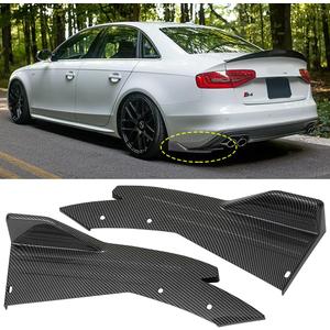 2pcs Carbon Fiber Rear Bumper Spoiler Lip Splitter Diffuser Universal Body Kit V4