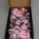 Pink Rose Bouquet Building Set for Girls & Boys - 12 Pack Botanical Collection Gift for Easter Basket Artificial Flowers Botanical Collection Centerpiece Retro Decor