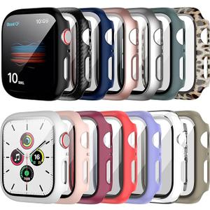 14 Pack Case with Tempered Glass Screen Protector for Apple Watch 38mm Series 3/2/1,anotch Slim Guard Bumper Full Coverage Hard PC Protective Cover HD UltraThin Cover for iWatch 38mm Accessories