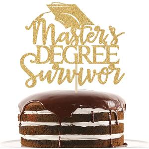 SET OF 2: Masters Degree Survivor 2025; 24 Pcs Glitter Tables Gold