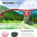 Polarized Sports Sunglasses for Men Women Wrap Around UV400 Running Baseball Softball Cycling Driving Glasses (Red)