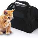 Pet Carrier Soft-Sided Carriers for Cat Carriers Dog Carrier for Small Medium Cats Dogs Puppies Pet Carrier Airline Approved Cat Dog Pet Travel Carrier (Medium,Black)