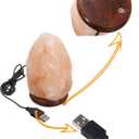 JIC Gem Natural USB Himalayan Salt Lamp Crystal Salt Rock Mini Hand Carved Lamp with Multi-Color LED Changing Bulb
