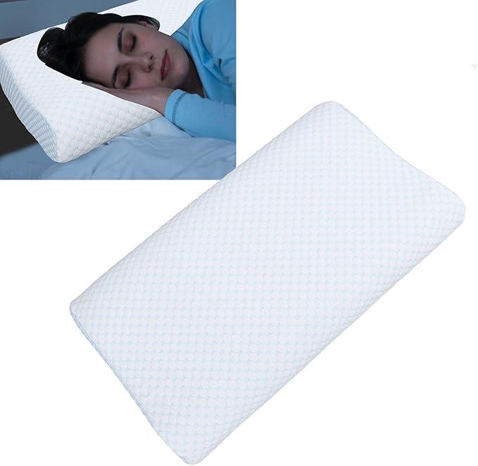 Memory Foam Neck Pillow Support, Orthopedic Contour Cervical Pillow for Neck Strain Relief Medium Firm, Adjustable Heights, Breathable Skin Friendly Fabric