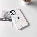 NITITOP Compatible for iPhone 12/12 Pro Case Cute Flower Floral Clear for Women Girl Ultra Slim Crystal Shockproof Soft TPU Anti-Yellow Protective Phone Cover - Colorful