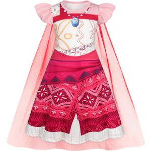 WonderBabe Adventure Outfits Princess Dress Girls Fancy Party Costume Birthday Christmas Cosplay Dress Up Outfit with Cape or Kids 3-4t