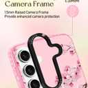 Lotadilo for Samsung Galaxy S24 Case for Women - Girls Cute Design Compatible with Magsafe Magnetic Ring Holder Stand Peach Blossom Phone Covers Aesthetic Girly TPU Funda for S24
