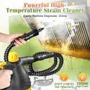 Handheld Steam Cleaner - 275°F High-Temp Fast Heating Multi-Surface Steamer for Cleaning, 100% Chemical-Free Pet Safe Portable Steam Cleaner for Home/Bath/Window/Car Detailing/Couch/Grout(Yellow)