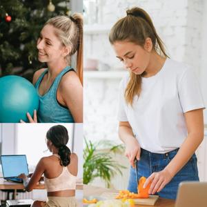 Hair Ties for Girls Women Ladies Hair Accessories Flosius 10 Pcs Ponytail Holders Elastics Hair Bands No Damage Bracelet Hair Ties for Thick Hair Soft Sports Hair Ties (A)