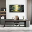 Large Green Forest Wall Art for Living Room Tree Pictures Sunshine Big Wall Decor Nature Landscape Canvas Print Oil Painting Home Framed Artwork Decoration Gifts for Bedroom Office 30"x60"