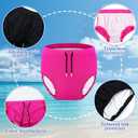 Glitopper 2 Pcs Youth Swim Diaper Special Needs Reusable Cloth Diaper Covers Waterproof Incontinence for Swimming, Unisex (Black, Rose Red, 10-12T)