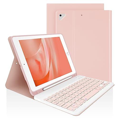 Amazon.com: LAMA Keyboard Case for iPad 9.7 inch 2018 (6th Gen)/ 2017 (5th Gen)/2016 iPad Pro/Air 2/1, Thin - Detachable - Wireless Keyboard Cover with Pencil Holder for iPad 9.7 inch, Auto Sleep/Wake, Pink : Electronics