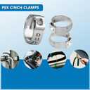 70 Pcs PEX Cinch Clamps, 1/2 (15-17.5mm) Adjustable Worm Gear Pipe, Stainless Steel Rings Pinch Clamps for PEX Tubing Pipe Fitting Connections