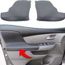 KBH Door Panel Armrest Cover Replacement for Honda Odyssey 2011-2017, Vinyl Leather, Car Door Arm Rest Replace Skin Upholstery, Anti-Scratch, 1 Pair, Dark Gray (Leather Part Only)
