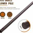1 Pack 1.5'' Dia Umbrella Replacement Lower Pole, Heavy Steel Patio Umbrella Bottom Pole Replacement, 1.7 mm Thickness, No Bullet Buckle Outdoor