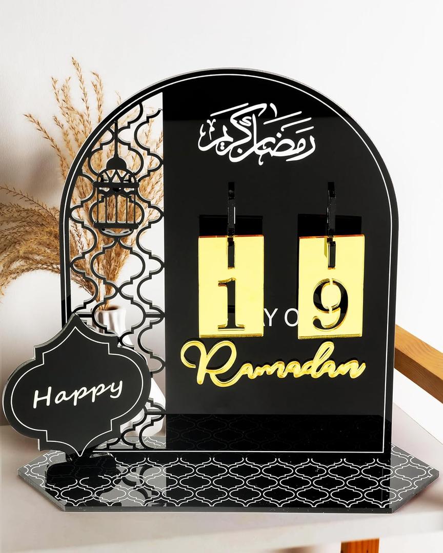 OLEEK Ramadan countdown calendar - Ramadan decorations for home 2026 - Ramdan calendar for kids - ramadan decoration - Ramadan table decor - ramadan calendar countdown -