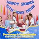 2 x Epakh Pre Strung Happy Skibidi 13th Bday Bruh Glitter Banner Dark Blue 13th Birthday Party Decorations Funny Birthday Sign Party Favors Supplies