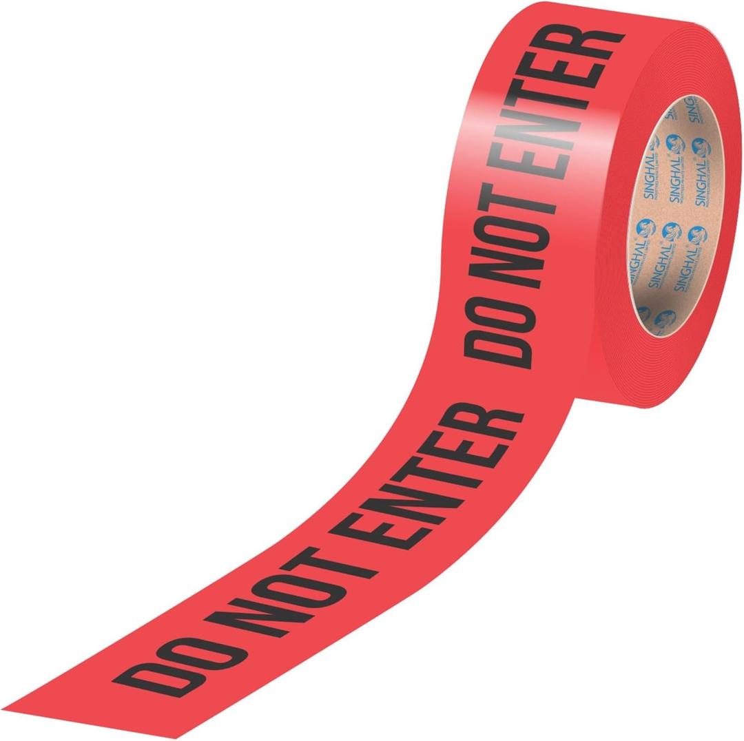 Red Do Not Enter Tape 3" Wide X 1000 Ft, Red Caution Tape Roll Bright Red with Bold Black Print, Maximum Readability, Tear Resistant Design, High Visibility
