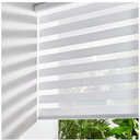 Persilux Cordless Zebra Blinds for Windows Free-Stop Roller Windows Shades (23" W X 64" H, White) Dual Layer Light Control for Day and Night, Light Filtering Sheer Shades for Home, Easy to Install