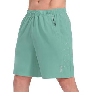 Pausel Men's Athletic Running Shorts Quick Dry Lightweight Tennis Gym Workout 7 inch Basketball Shorts for Men 3 Zipper Pockets (Light Grey, S)