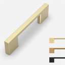 10 Pack Gold Cabinet Pulls - 3 Inch Brushed Gold Kitchen Handles for Dressers and Cabinets (3"/76MM Hole Center, Brushed Gold)