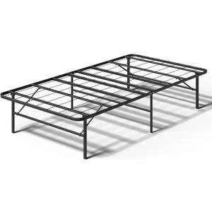 14 Inch Foldable Bed Frame, Twin Bed Frame Metal Platform with Steel Slats, No Box Spring Needed, Tool Free Assembly, Quiet & Sturdy Base for Apartment, Dorm, Small Rooms (Black)
