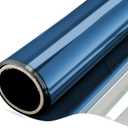 WPCTEV One Way Mirror Window Film Daytime Privacy Heat Control Film Solar Film Non-Adhesive Window Tint for Home and Office Blue & Silver 6 Mil 17.5 Inch x 6.5 Feet