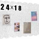 Mooliwe Scalloped Felt Bulletin Board 24 x 18 Inches Foldable Camel Pin Cork Board Alternative for Wall, 2' x 1.5' Trifold Picture Vision Self Adhesive Bulletin Decorative