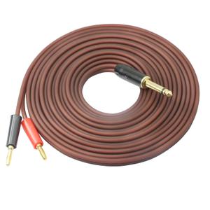 1/4 TS to Banana Plug,6.35mm TS Phono to Banana Plug Speaker Audio Cable,Gold-Plated 1/4 TS Male to Dual Banana Plugs OFC HiFi Speaker Wire for DJ Application, Mixer, Headphone Jack-16.5ft (5m)