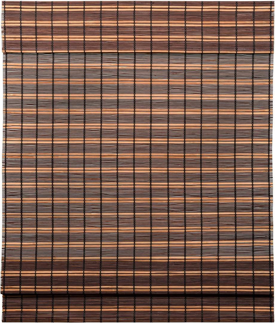 LazBlinds Cordless Bamboo Roman Shades, Custom Light Filtering Window Treatment, Roll Up Retro Bamboo Blinds for Windows, Cocoa