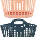 2Pcs Assorted Color Foldable Kitchen Fruit and Vegetable Storage Basket for Grocery Shopping and Home Organization
