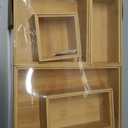 Bamboo Bathroom Drawer Organizer Dividers, Wooden Kitchen Utensil Holder Set of 5, Stackable Junk Drawer Organizer Tray, Multi-Use Storage Bins Boxs for Home, Office, Clothing, Makeup, Jewelry