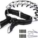 Pinch Collar for Dogs Adjustable Dog Training Collar with Comfortable Rubber Tip and Quick Release Buckle for Small Medium Large Dogs (Large, Black)