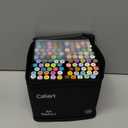 Caliart Markers, 100 Colors Dual Tip Art Markers Sketch Pens Permanent, with Case for Adults Artists Drawing Illustration Sketching Coloring (Black Barrel)