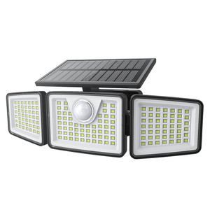 2500LM Solar Lights Outdoor with Motion Sensor,3 Head 270° Wide Angle Street Area Lights,IP65 Waterproof Security Lighting with 3 Modes(Non-Remote,1 Pcs)