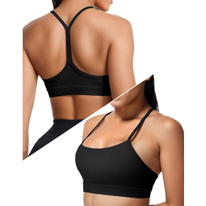 Buauty Y Back Sports Bra for Women, Low Impact Padded Racerback Spaghetti Strap Bras, Womens Workout Yoga Gym Tops, M Buauty Y Back Sports Bra for Women, Low Impact Padded Racerback Spaghetti Strap Bras, Womens Workout Yoga Gym Tops, M