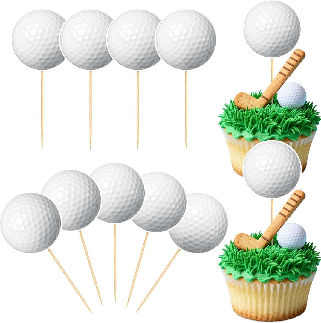 Hooqict 40Pcs Golf Cupcake Toppers Golf Themed Party Decorations Birthday Cake Topper Cupcake Picks for Kids Boys Girls Sports Ball Birthday Party Baby Shower Decorations Supplies